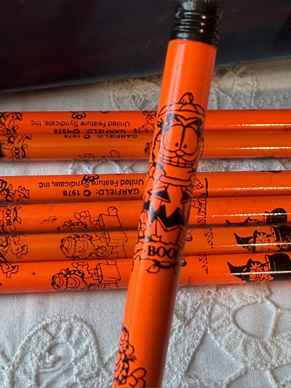 Vintage Garfield pencils 1978 Halloween cat 7 set